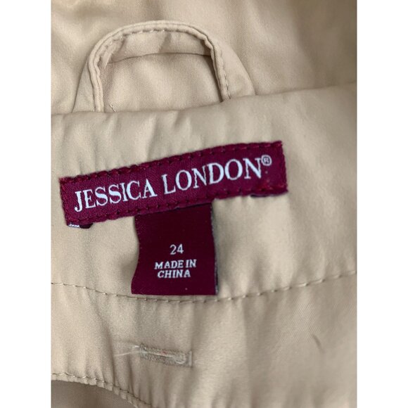 Jessica London Beige Double-Breast Trench Coat Plus Size 24 Womens  RO10238 EUC - Picture 4 of 9